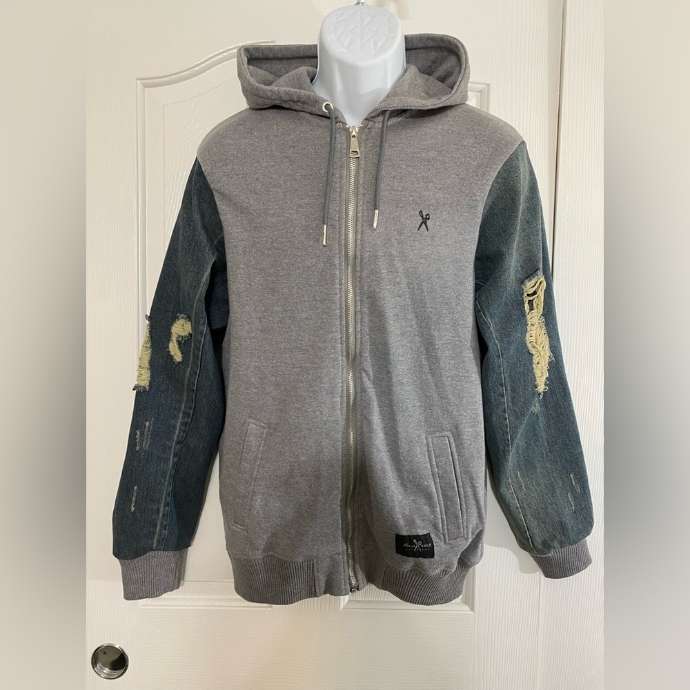 Marc ecko jacket jean sleeves  Heather Grey